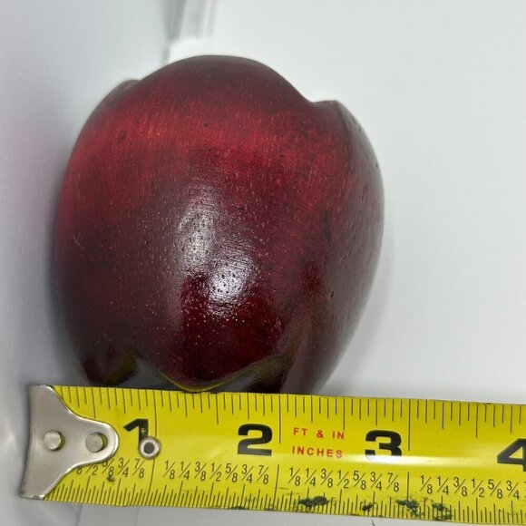 Set Of 5 Red Wooden Apples Rustic Farmhouse Kitchen Bowl Filler Decor Primitive - Picture 10 of 15